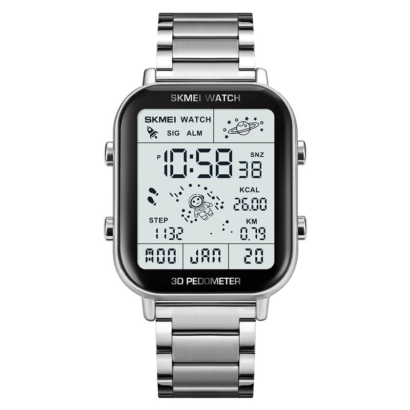 Skmei rücklicht Anzeige Sport pedo Meter Digital uhren herren stoppuhr Countdown armbanduhr kalender kalorien berechnungs uhr: bronze-