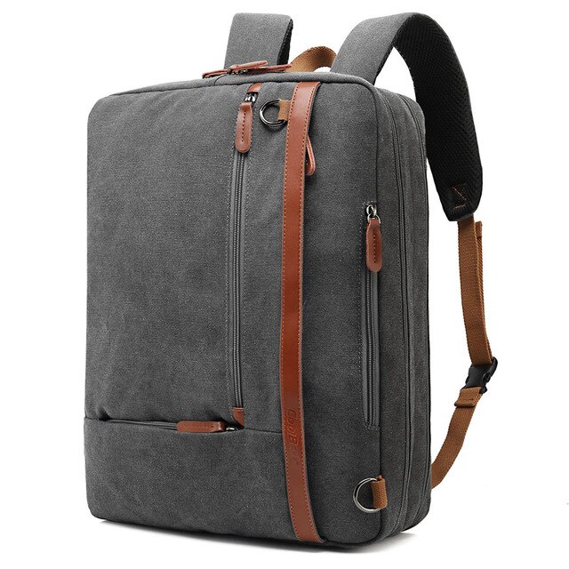 COOLBELL-mochila para ordenador portátil de 17,3 pulgadas, morral de viaje de negocios a la , de nailon, impermeable, antirrobo para estudiantes: CANVASGREY