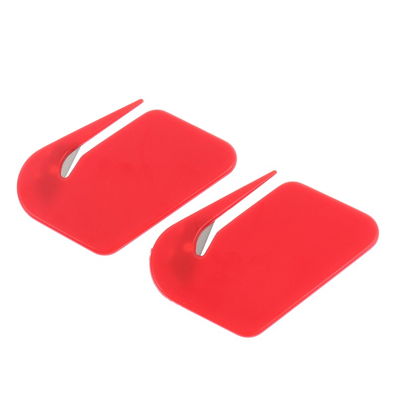 2pcs/set Plastic Letter Opener Sharp Mail Envelope Opener Safety Papers Cutter: Red