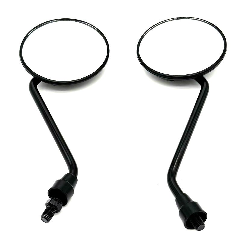 1 paar Universele Motorfiets Afgeronde Side Achteruitkijkspiegel Motor E-bike Scooter 10mm 8mm Achteruitkijkspiegels: Black