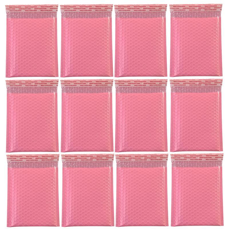 50pcs Pink Bubble Storage Bag Shockproof Express Packaging Bags Bubble Pouch For Home Shop Office: 20x15CM
