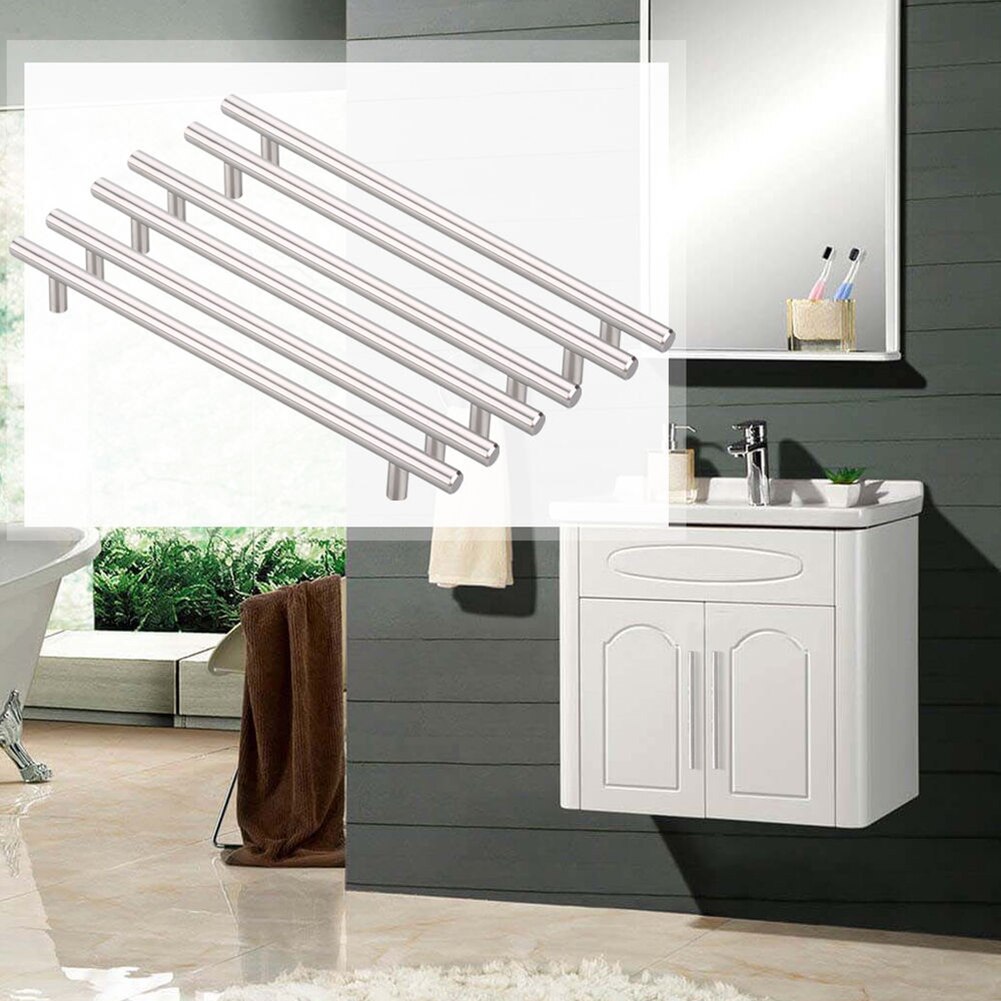 12mm Stainless Steel Kitchen Door T Bar Handle Pull Knob Cabinet Drawer Open Sliding Door Handles for Interior Doors Window