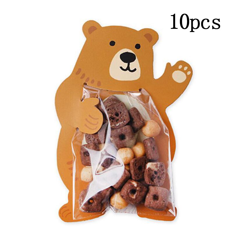 10pcs Kraft Paper Unicorn candy box Bags Sweets Candy Packing Pouches wedding baby kid birthday party decor Wrapping Supply: bear candy bag