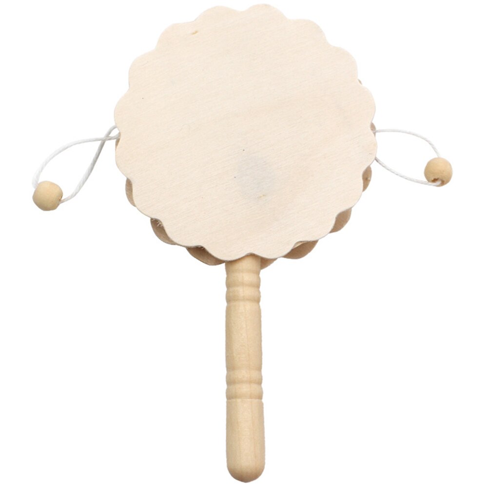 Houten onbeschilderde rammelaar pellet drum diy schilderij knutselen kinderen muzikaal speelgoed