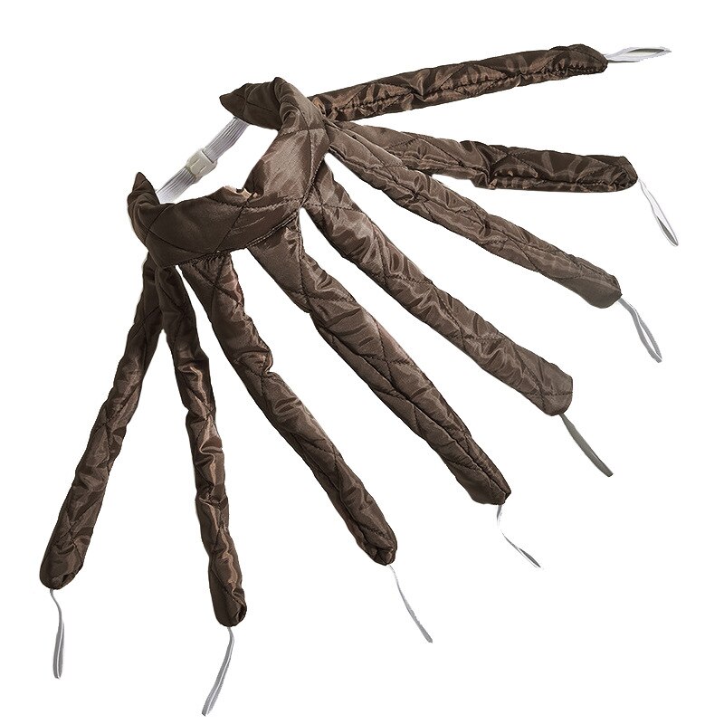 Rizador de pelo perezoso, rodillos para el cabello, barra rizadora sin calor, cinta de seda para dormir, formadores de onda suave, cinta para rizos sin calor: Brown
