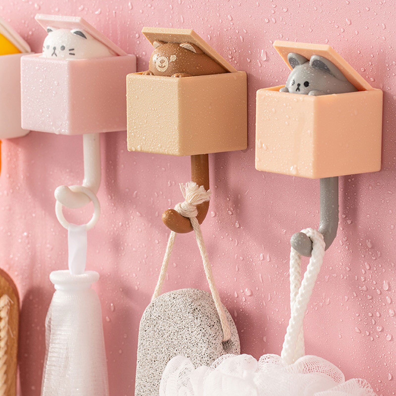 Crochet mural sans couture pour chat, , pour clés, parapluie, porte-serviettes, porte-manteau, mignon, animaux, décoration murale