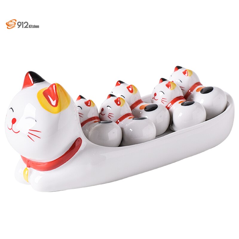 Plateau de rangement en céramique japonais plateau de rangement mignon Kitty baleine Sushi assiette Sushi vaisselle vaisselle assiettes froides de ménage