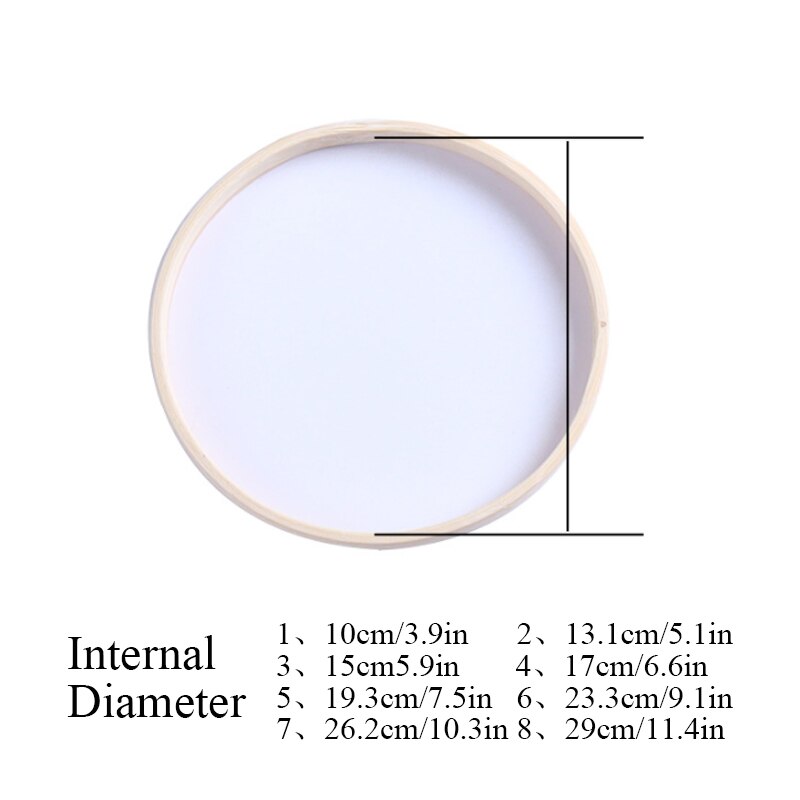 Aro de madera bordado para manualidades, punto de cruz, corona, atrapasueños, anillo circular de bambú, conjunto de decoración de boda, Material de 10-29cm de diámetro
