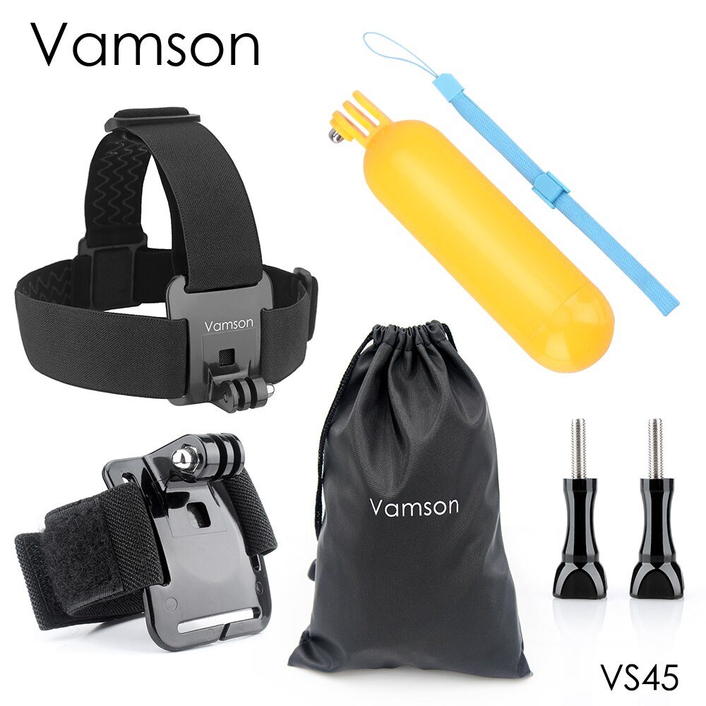 Vamson Voor Gopro Hero 5 4 3 Accessoires Kit Head Strap Voor Xiaomi Yi 4 K Hoofd Floaty Bobber voor Sjcam VS45