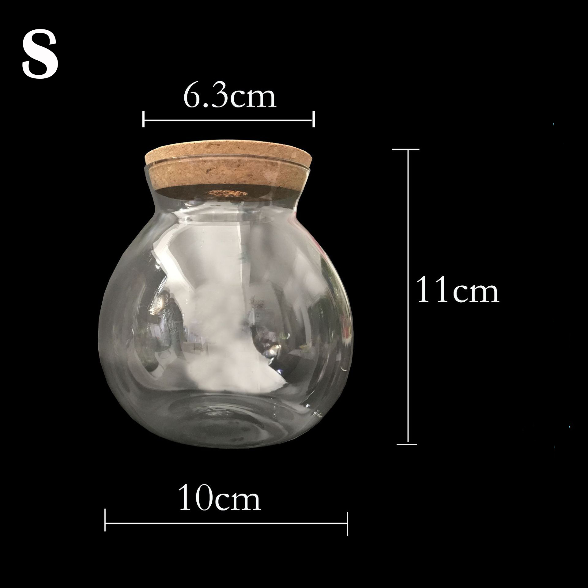 Botella ecológica portátil para acuario, Cubo de Micro paisaje, pecera de escritorio para oficina, vidrio ecológico: S