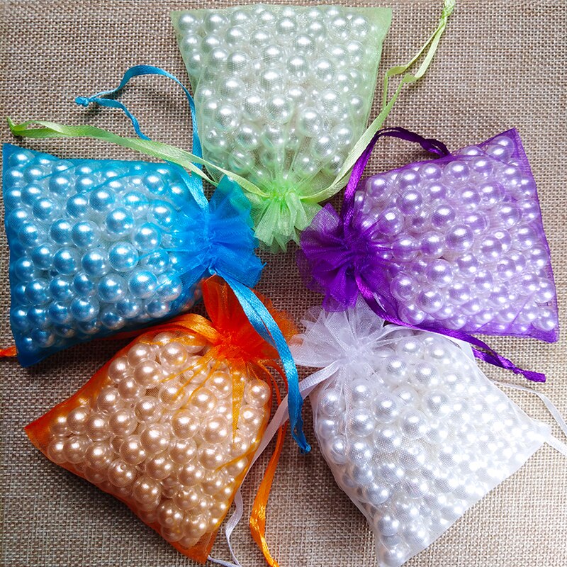 100pcs/lot 5x7 7x9 9x12CM Organza Bags Wedding Party Christmas Decoration Drawstring Bag Pouch Jewelry Packaging Bags