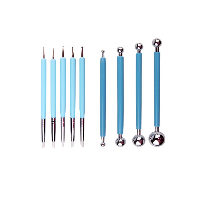Polymer Clay Tool 4pcs/set Stainless Steel BJD Molding Ball Stylus Paper Flower Petal Make pottery tools: 9set