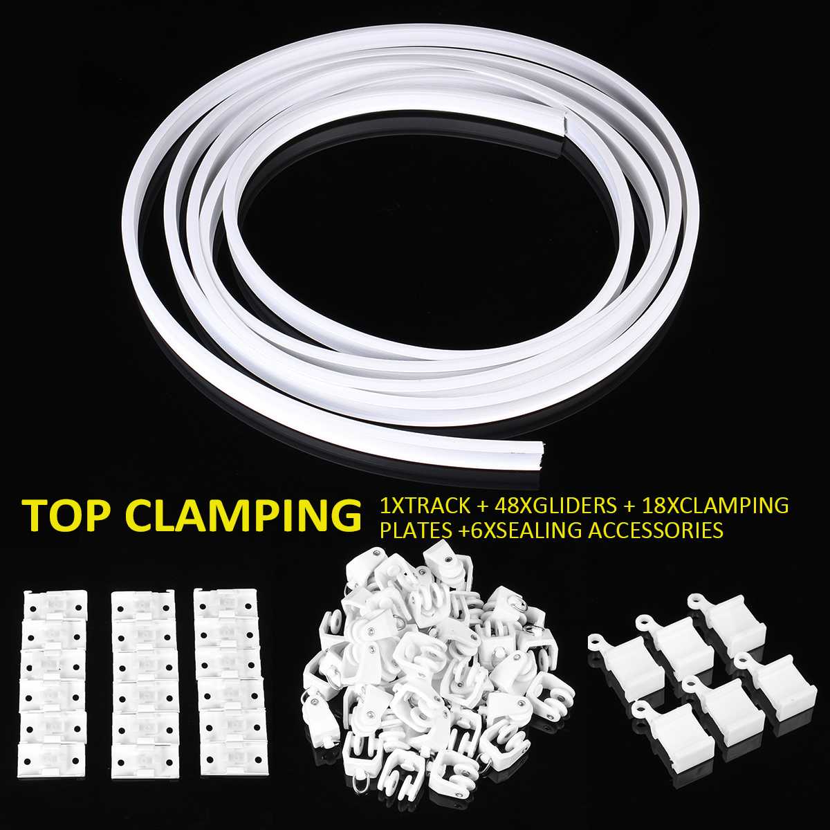 6M Flexible Ceiling Curtain Track Bendable Window Rod Rail Straight Curve Shower Curtain Decorative Accessories Home Decor: Top Clamping