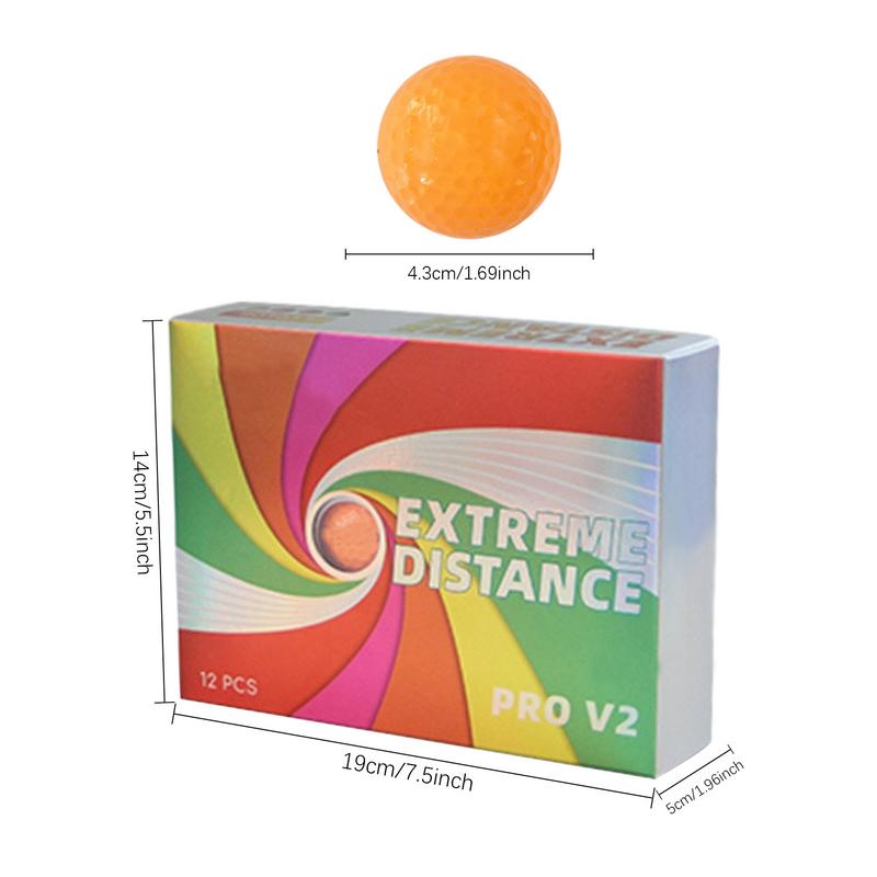 Golfbälle für Höhle Hinterhof, 12 x Golfbälle, farbige Golfspielbälle, Golf-Doppeldeckball, doppelschichtiger Golfball, professionell hoch