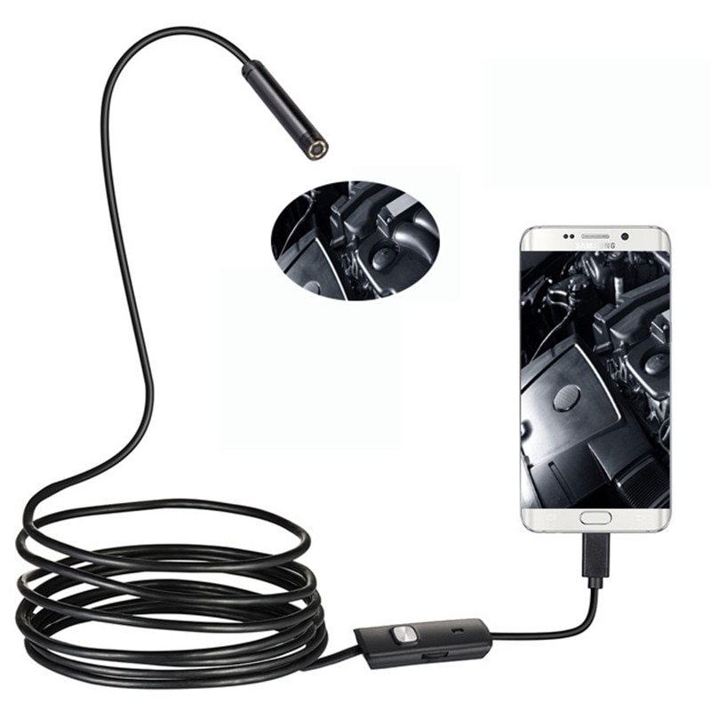 HuaWei XiaoMi Samsung Telefon Endoskop Kamera Android USB Endoskop Inspektion Kamera 5.5/7mm Objektiv 1m 2m 5m Draht Led Licht
