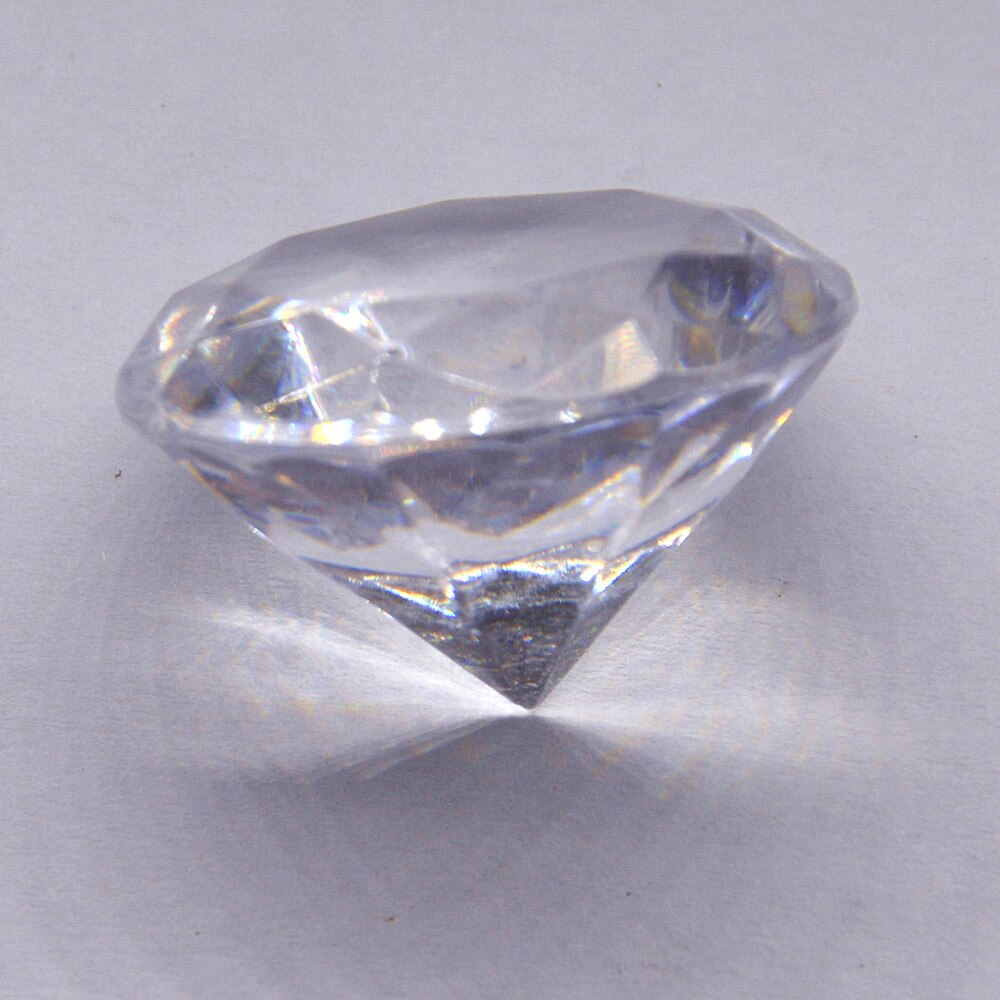 40mm Large Plastic Crystal Clear Diamond Proposal Wedding Party Ornament DIY Centerpiece Decoration Birthday: white / 40mm