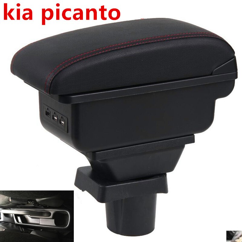 For kia picanto armrest box central Store content Storage box armrest box USB interface