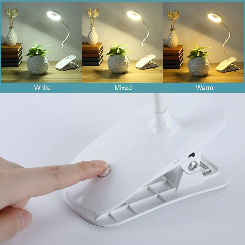 Table Lamp Clip Led With Battery Bendable Desk Lamp Gooseneck Desktop Clip Light Study Rechargeable Table Lamps Magnifier O7C7