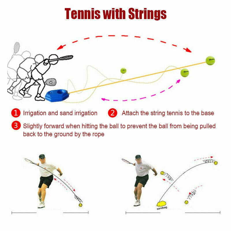 Tennis Trainer Basic Exerciser Tennis Training Tool Met Touw Singles Kloppend Automatische Rebound Rubber Band Sparring Apparaat