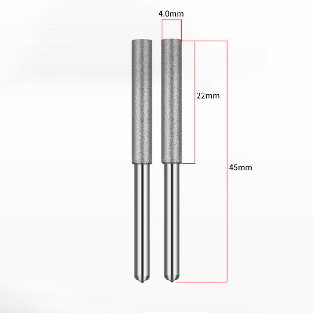 5Pcs Diamond Coated Cylindrical Burr Chainsaw Sharpener Stone File Chainsaw Sharpening Carving Sharpening Grinding Tools: Silver S