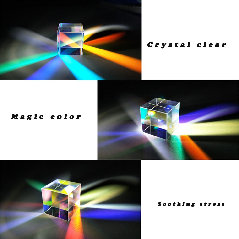 25*25*25Mm Kleur Prism Kubus Licht Van Optische Wetenschap Experiment Puzzel Met Doos Prisma