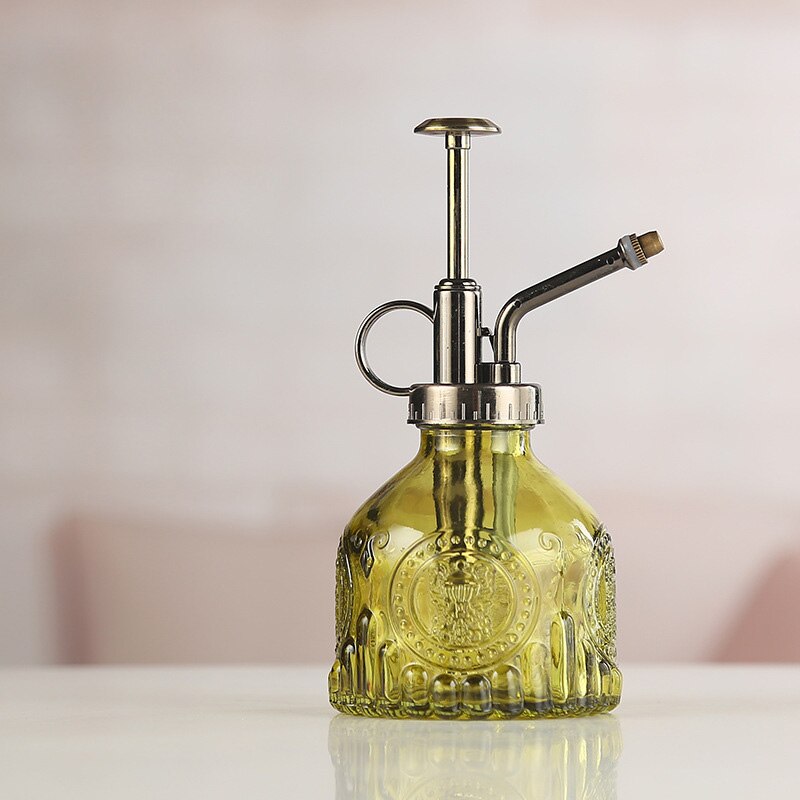 Regadera de vidrio de Color degradado con patrón en relieve, botella rociadora para el hogar para plantas y flores, Mini herramienta rociadora de jardín de 200ML