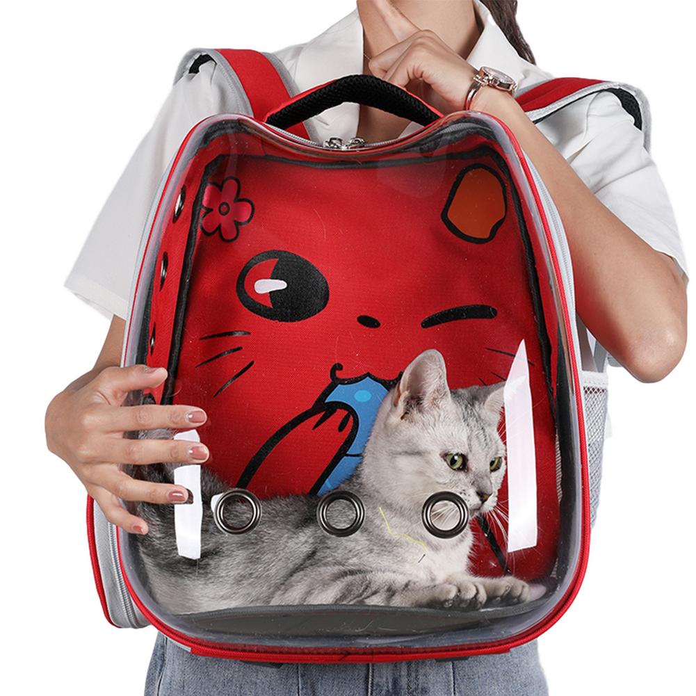 Husdjur katt ryggsäck fönster bärare ryggsäck för katt med ett fönster gratis husdjur galna åkpåse rymdkapsel valp husdjur produkt: Röd