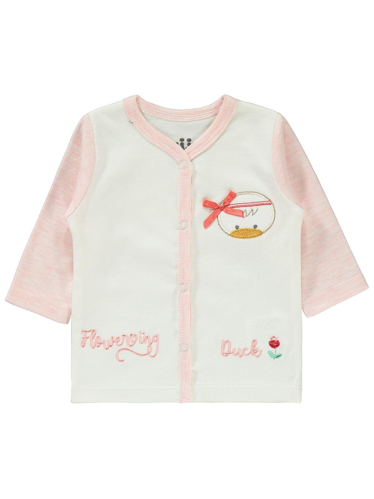 Kujju baby pige kæmmet bomuldspyjamas sæt nyfødt 3-6 måneder lyserød farve 100%  bomuld langærmet