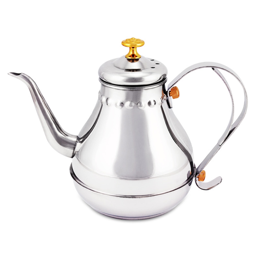 Coffee Maker Press Mini Coffee Maker 1.2L/1.8L Stainless Steel Long Mouth Pot Milk Teapot Kitchen Tool Percolators Coffee Pot