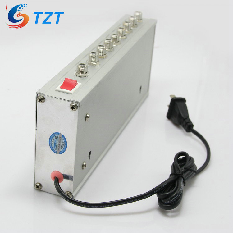 TZT SB-1030M8 8 Way CATV Signal Amplifer Sat Cable TV Signal Amplifier Splitter Booster CATV 30DB