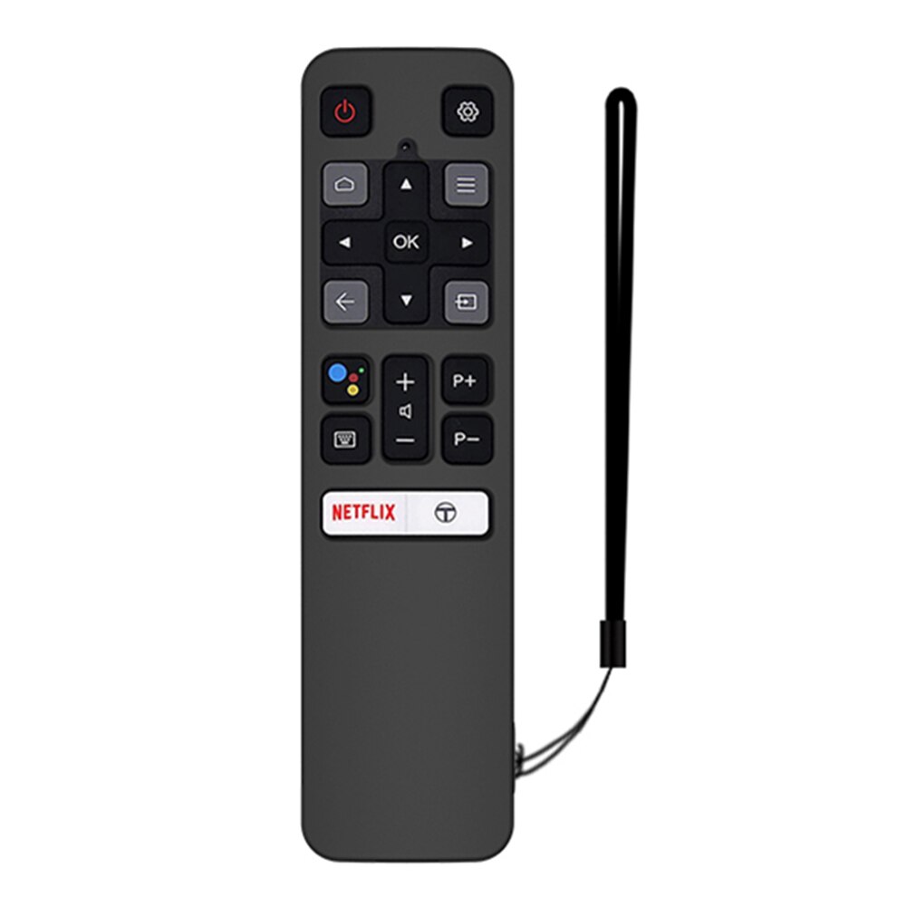 Funda protectora de silicona con cordón para mando a distancia, funda protectora para TCL RC802V FMR1 FNR1 155x40x18m: Cromo