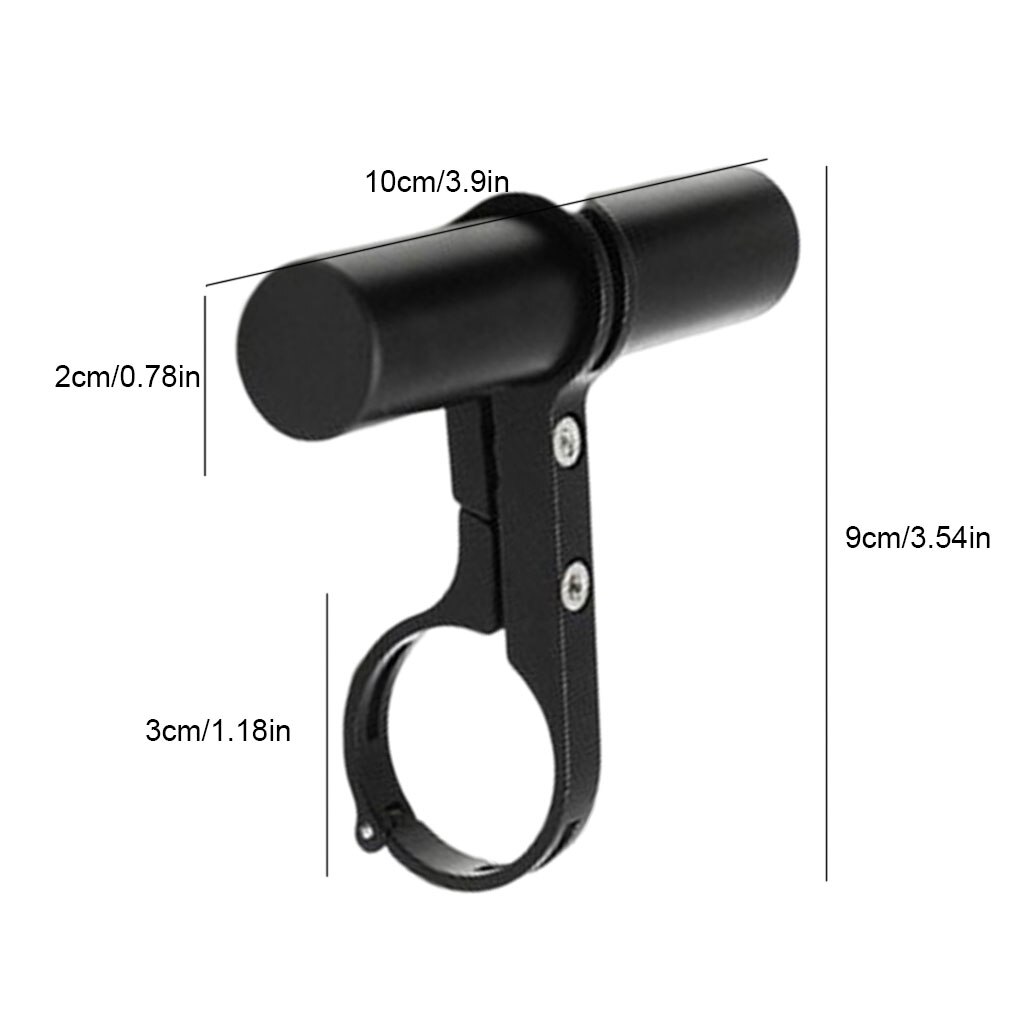 20CM Aluminum Alloy Bicycle Handlebar Extender Mountain Bike Bicycle Front Light Bracket Lamp Flashlight Accessories Lamp Holder