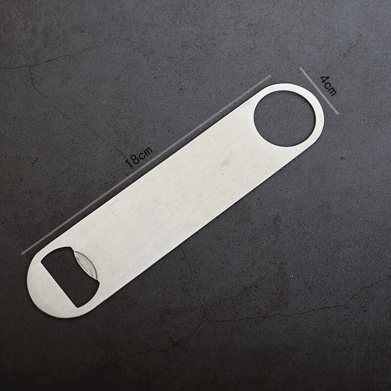 1Pc Multifunctionele Vergulde Flesopener Grote Roestvrijstalen Platte Flesopener Tool Bar Bier Wijn Openers: Silver