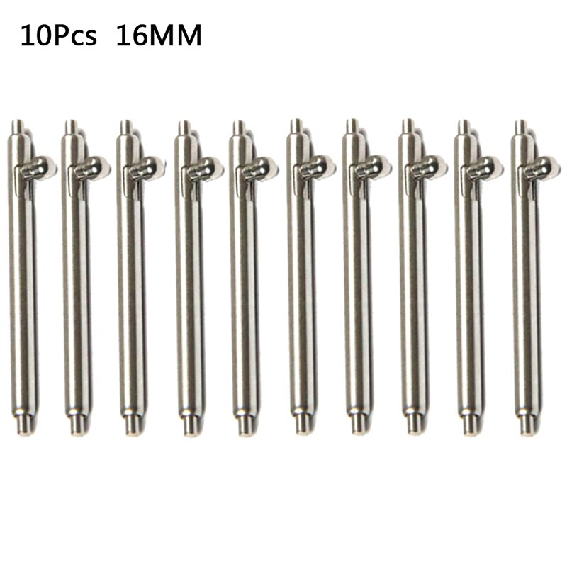 10 stuks snelspanveerstaven roestvrijstalen horlogebandbandpenstaaf eenvoudige installatiegereedschapsonderdelen 12 ~ 24mm: 3
