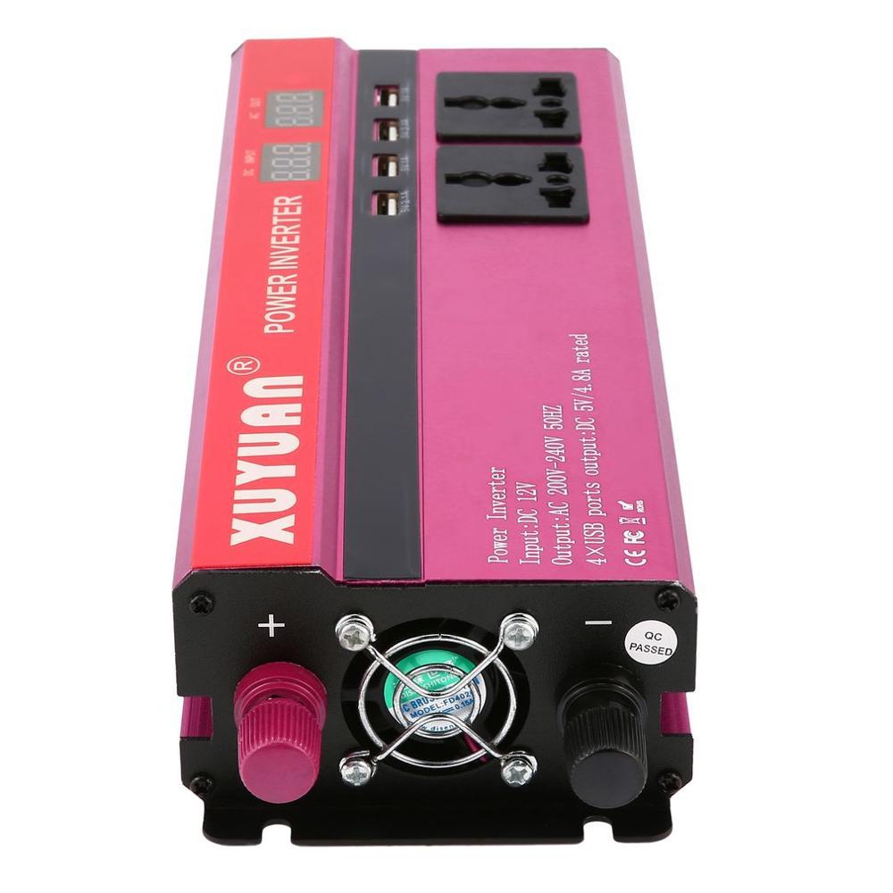 6000W Solar Power Inverter DC 12V to AC 220V LED Display Car Sine Wave Converter for Household Appliances
