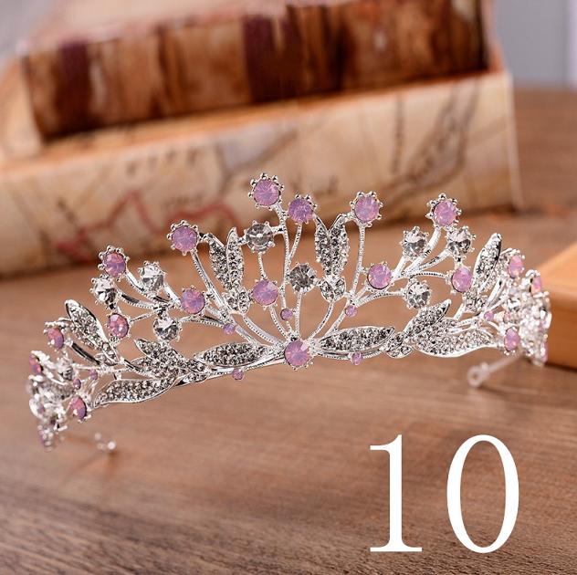 Blau verrotten Grün Hochzeit Haar Zubehör Kristall Tiara Für Bräute Krone Kopf Stück Braut Haar Zubehör Kronen Königin Diadem: 10