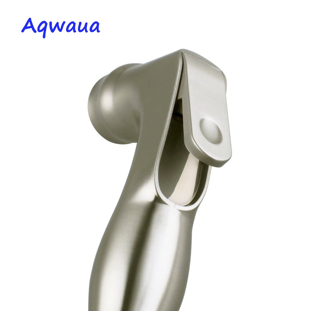 Aqwaua toalett bidé handspruta borstat nickel duschmunstycke shattaf hygienisk avstängning spraytillbehör för badrum