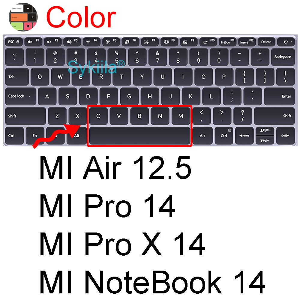 Klawiatura pokrywa dla Xiaomi MI Air 12.5 13.3 Pro 15X14 Gaming Ruby 15.6 Protector skórzane etui silikonowe TPU Laptop Notebook 2021: Color MI 12.5 14