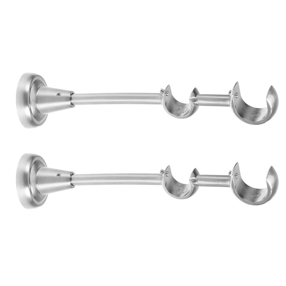 2 PCS 20mm/25mm Heavy Duty Premium Dual Curtain Rod Brackets Durable Curtain Drapery Rod Holder