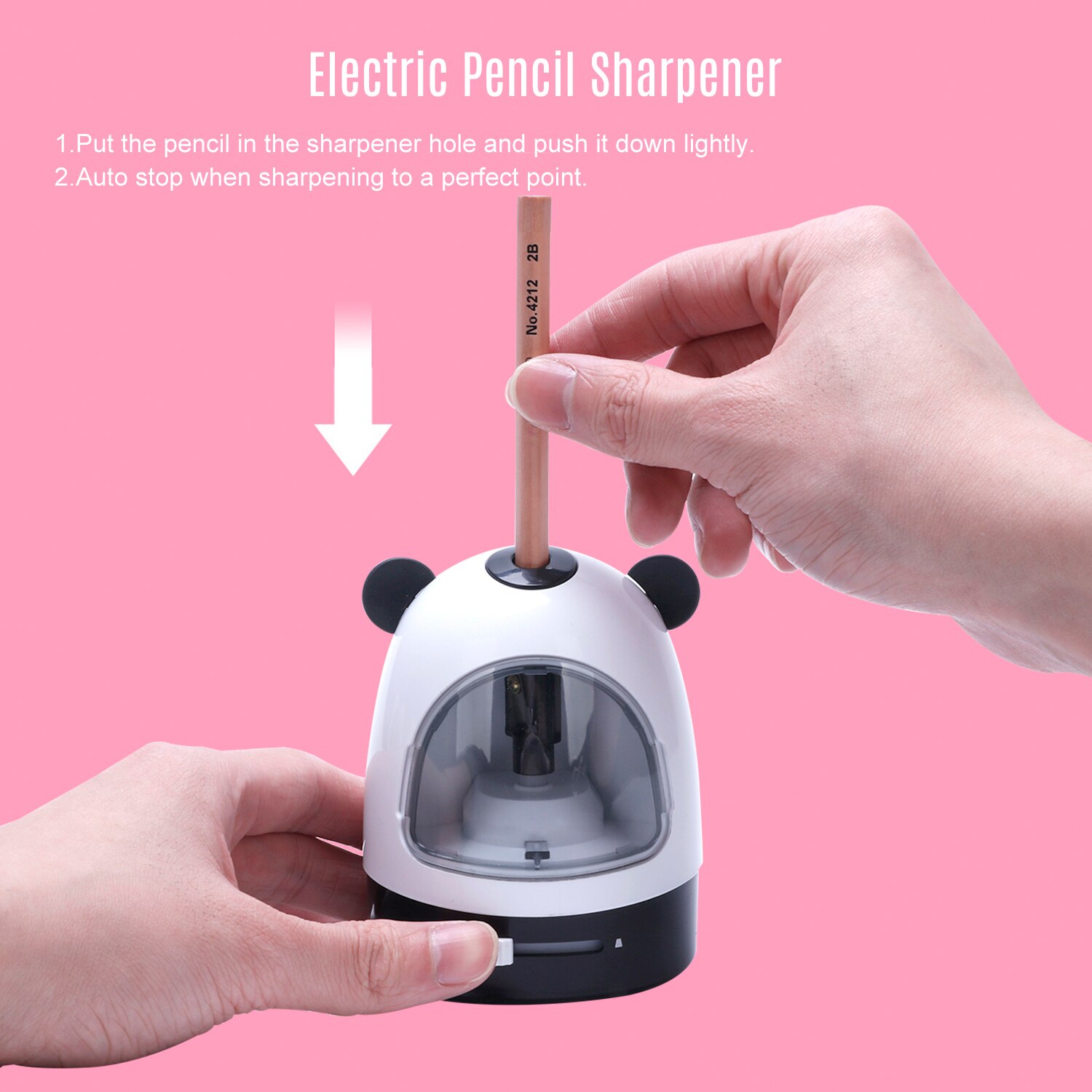 Electric Sharpener Automatic Electronic Pencil Sharpener for Kids Stationery Art School Supplies Office Desktop Children