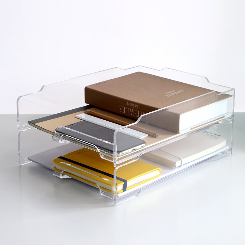 A4 acrylic transparent upgrade file tray desktop document organizer for office