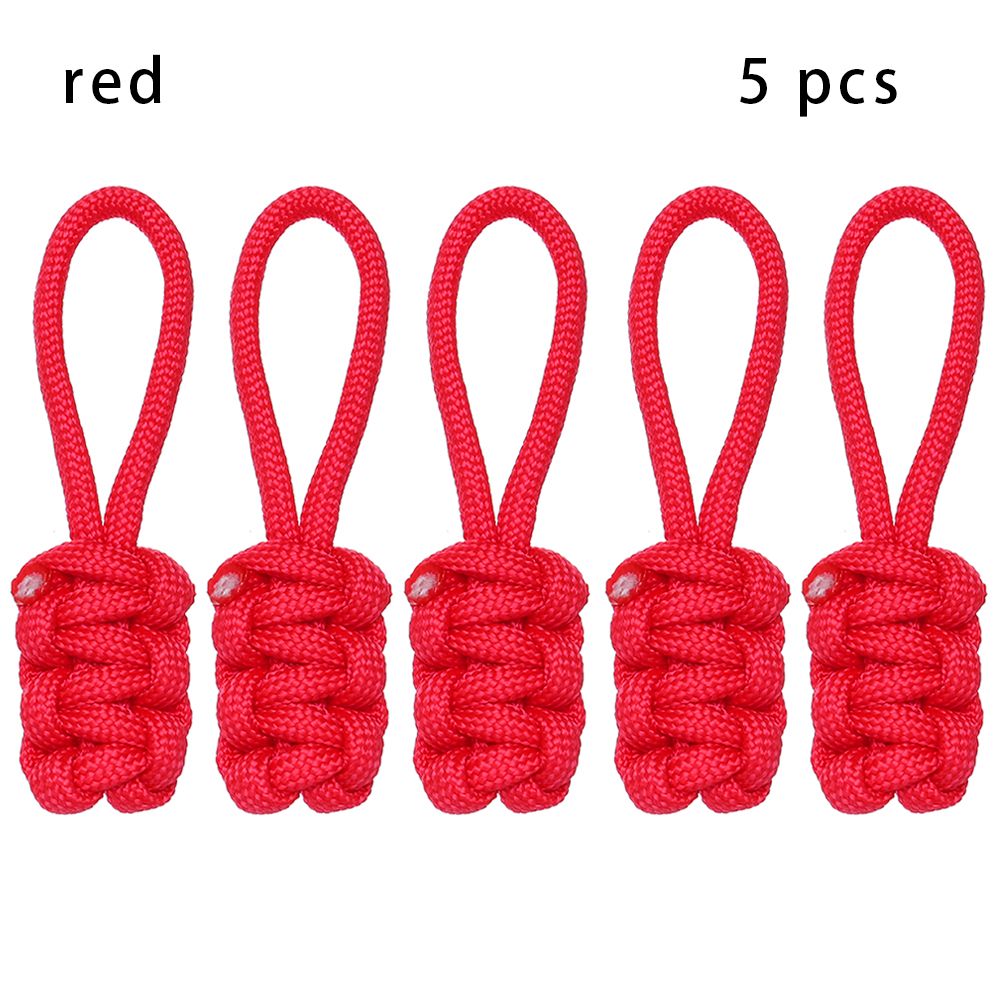 5Pcs Hand Purses Luggage Jackets Woven Pull Rope Zipper Head Nylon Zipper Pull Replacement: red