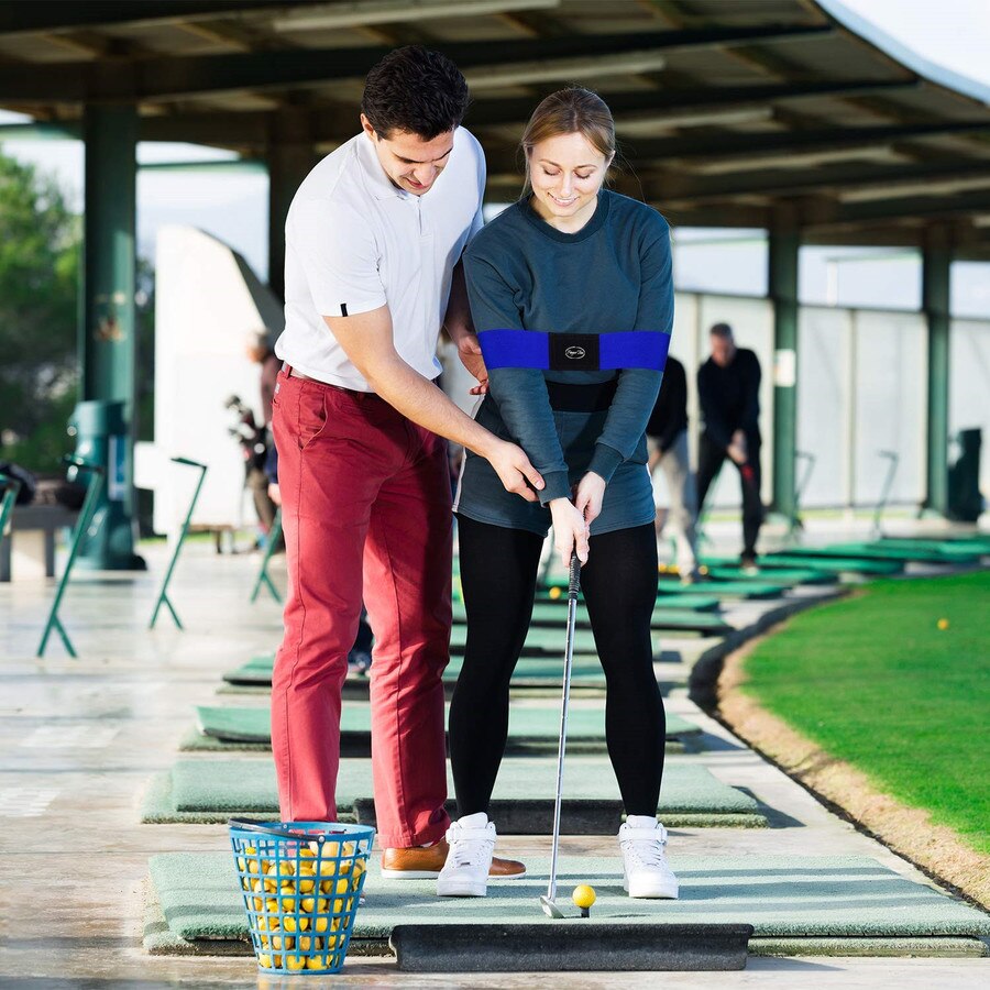 Elastisk golfsvingtræner armbånd bæltebevægelse justering træningshjælpemiddel til eginer øvelsesguide
