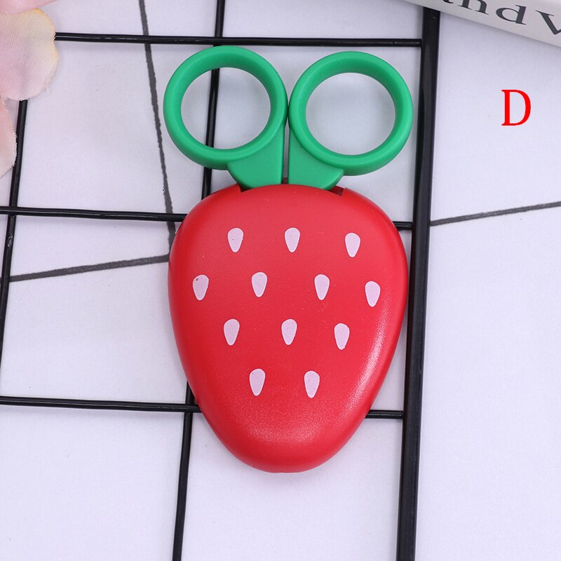 1 Uds. Tijeras bonitas Kawaii para niños con forma de fruta suministros de oficina para estudiantes seguro sin dañar las manos: D