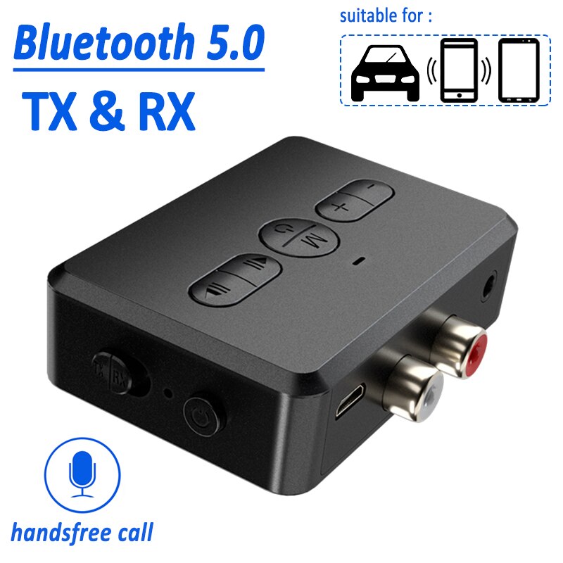 Bluetooth Audio Receiver Zender Bt 5.0 3.5Mm Stereo Aux Jack Rca Muziek Draadloze Adapter &amp; Mic Handsfree Bellen Voor auto Pc Tv