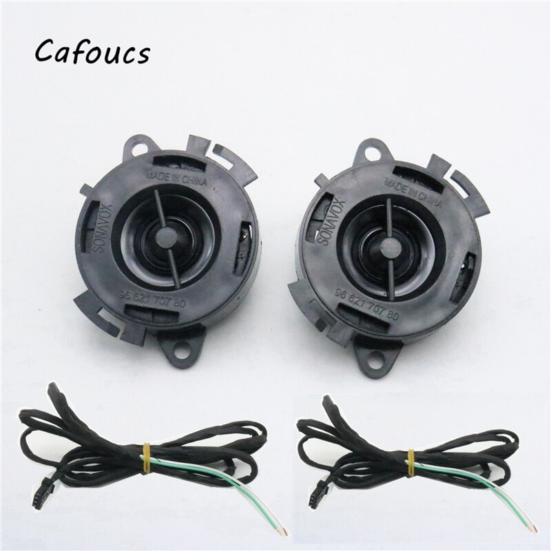 Cafoucs – Tweeter et haut-parleur pour voiture, accessoires pour citroën C3, C4, C8, Peugeot 206, 406, 307, 308, 408, 3008, 508, 407, 301: 2pcs with cable