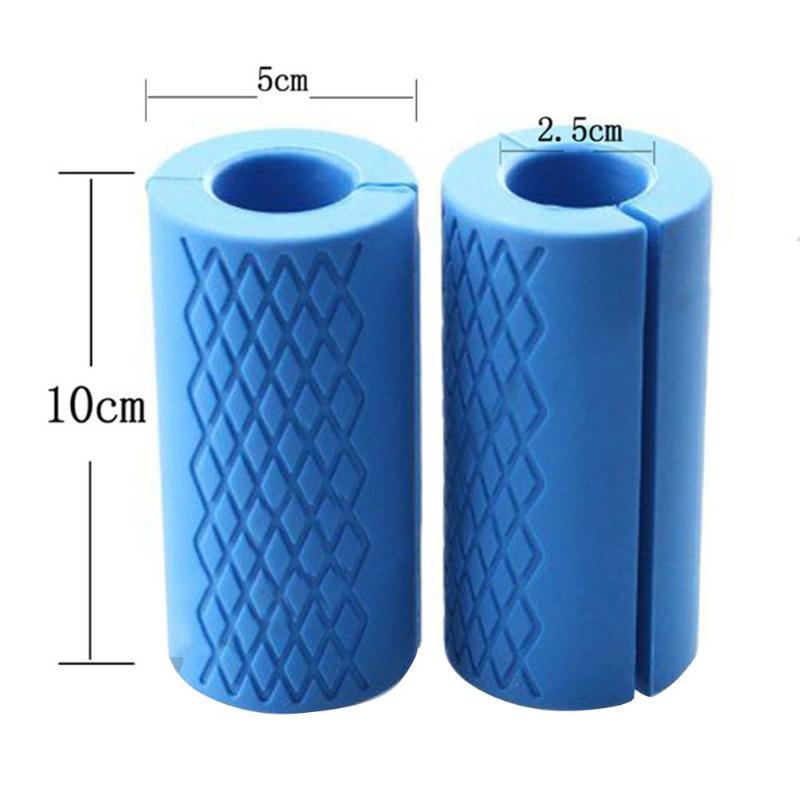 1 par vægtstang håndvægte tykke stang håndtag silikone anti-slip beskytte pude pull up vægtløftning støtte