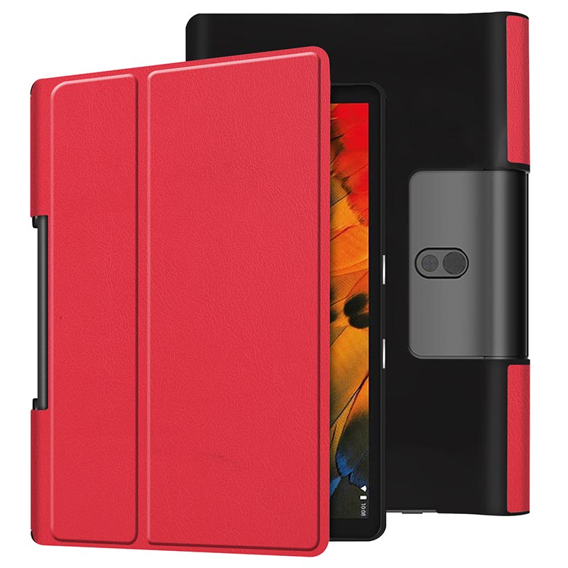 Cover For Lenovo Yoga smart tab 10.1 case YT-X705F Ultra thin PU Leather Stand Flip Case for Lenovo Yoga Tab 5 Case Coque: red