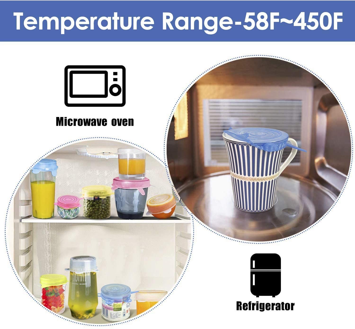 Couvercles de pots de yaourt en Silicone, 10 pièces, petits couvercles extensibles, sûrs pour les aliments, 2.6 pouces