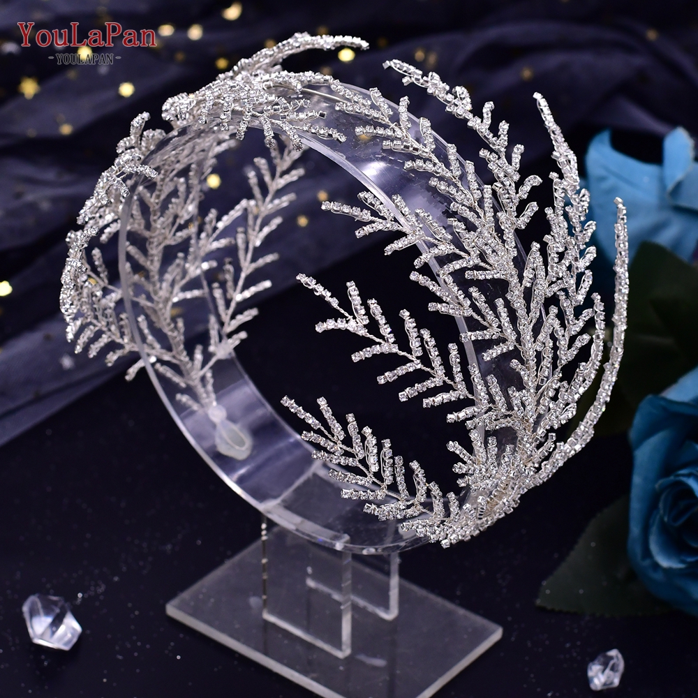 YouLaPan HP496 Strass Bruidshoofdband Boheemse Bruidshaaraccessoires Vrouw Hoofddeksel Bruiloft Haaraccessoires Bruid Tiara: Roze